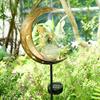 Hollow Moon Angel Solar Garden Pendant Light - Wrought Iron, Waterproof for Outdoor Lawn