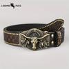 Cintura Western in Denim Tendenza Retro Gioventù Punk Rilievo Uomo Borchie Pelle Cintura