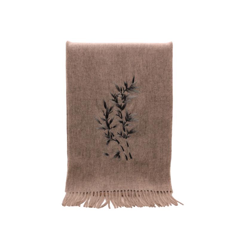 Women's Merino Wool Embroidered Snood Shawl - Autumn/Winter Scarf Gift Box