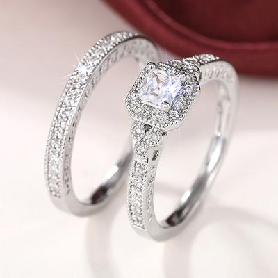 Modischer neuer glänzender Ring, Temperamentvoller Luxus-High-End-Ehering, Verlobungsgeschenk für Mädchen Zwei Ring-Sets 2026