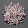 Brooch Pin Anti-rust Silver Plated Brooch Rhinestone Round Blossom Flower Breastpin for Dating Wedding Party