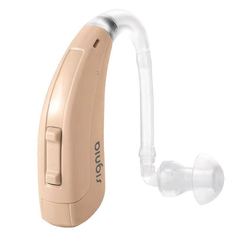 Sivga Funp Digital Hearing Aid for Elderly - Red & Purple Lotus Behind-the-Ear Ear-Hook Device.