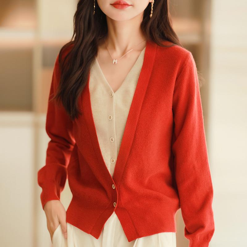Women S Long Sleeve V Neck Knit Cardigan Casual Outerwear