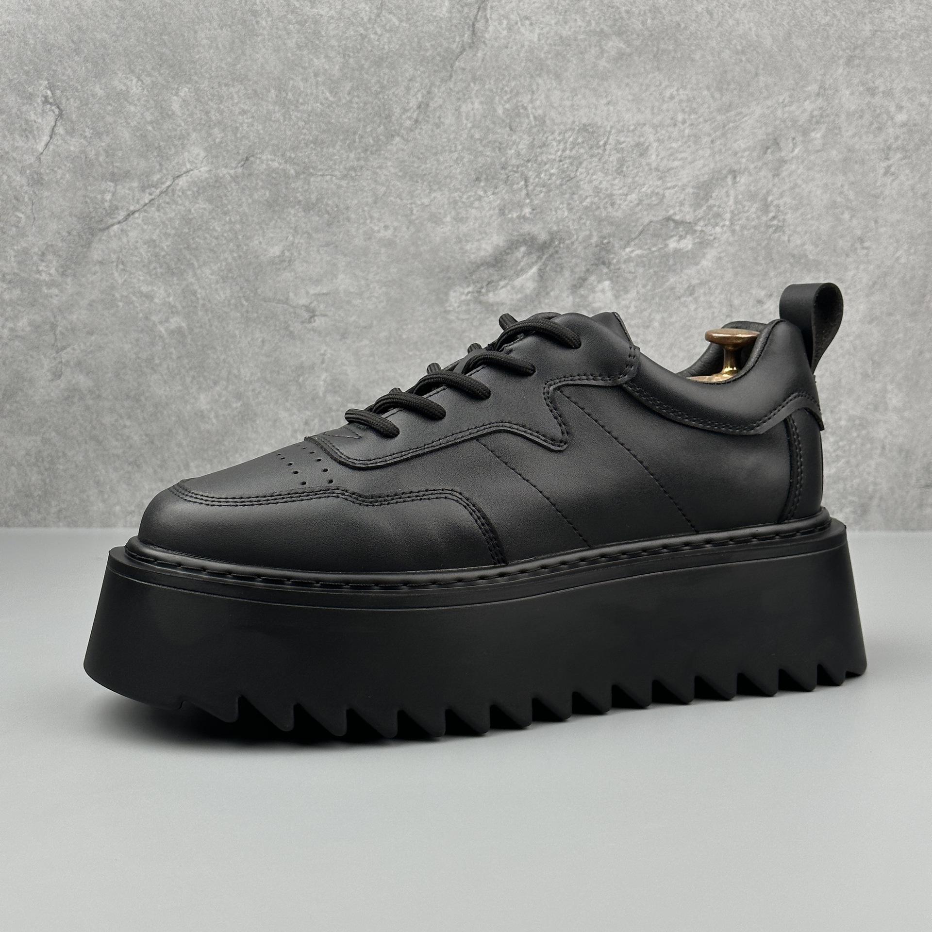 

Fashion Thick Soled Men s 2025 Spring and Autumn New Height Increasing Fashionable Versatile Trend Casual Breathable Board Shoes 39 чёрный