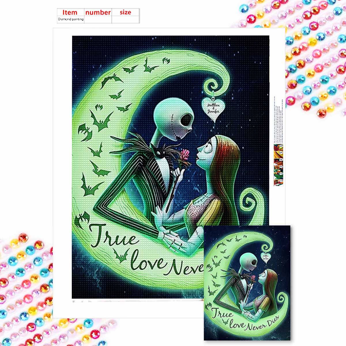 

5D DIY Diamond Art Painting Kits for Adults, Lovers Under The Moon Full Round Crystal Diamond Kits for Beginner for Home Wall Decorate Round 20x30cm