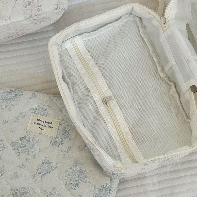 3 typy květinová dámská kosmetická taška přenosná dámská kosmetická peněženka cestovní úložné tašky velkokapacitní prošívaná bavlněná taška tote kabelky