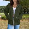 Women's Fashion Casual Long Sleeve Solid Color Hooded Sweatshirt Tops