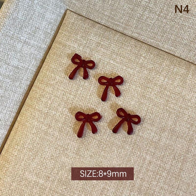 30 ks/sáček Mašličky Nail Art Mašličky DIY Ozdoby Mašle Designové Dílky Červené Roztomilé Manikúrní Potřeby