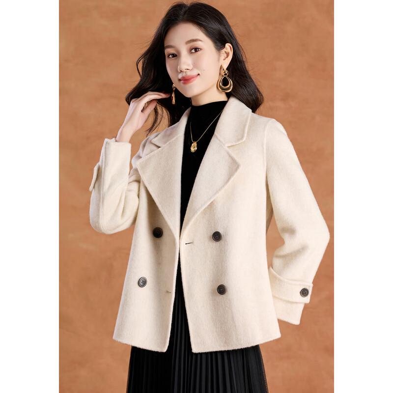 Kebell Women's Double-Faced Wool Lapel Short Coat