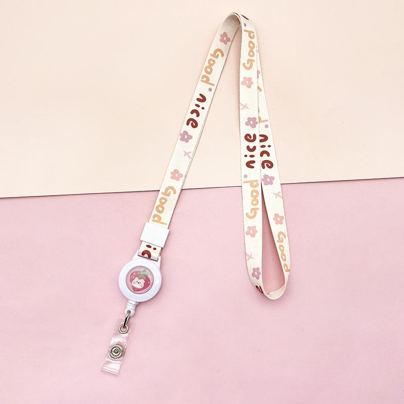 Cartoon Teleskopische Leichtziehbare Schnalle Lanyard Studenten Anti-Verlust Kartenhalter Halsband Langes Seil Arbeits Namensschild Namensschild Lanyard