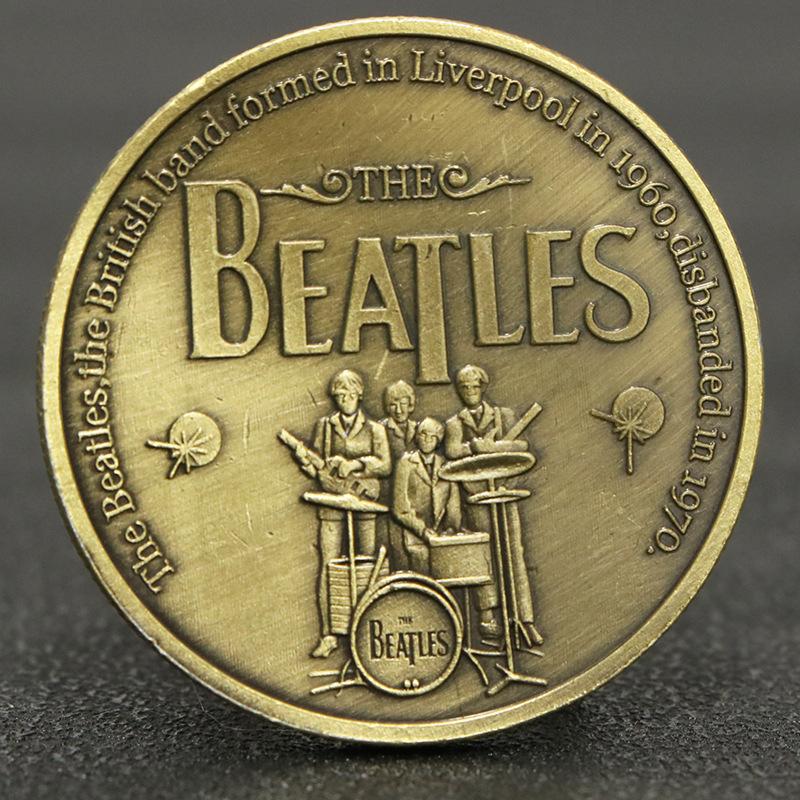 Gruppo rock britannico, The Beatles, monete commemorative del cantante, monete da collezione, monete antiche in bronzo, The Beatles, monete del chitarrista, regalo di Natale