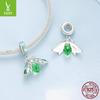 Ziyun Green Oil-Dripping Moth S925 Silver Necklace, Bracelet & Pendant Set
