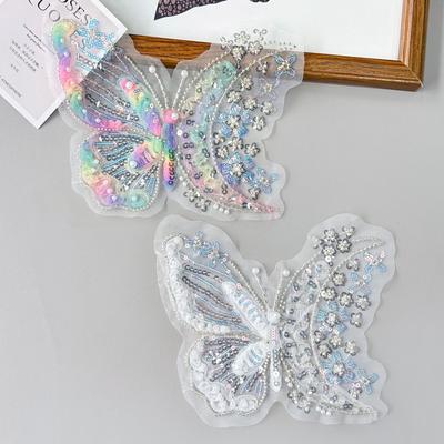 Paillete Colorate cu Capse Autocolante Fluture Pânză Dantelă Organza Petec Accesorii Decorative Haine Fuste Decal