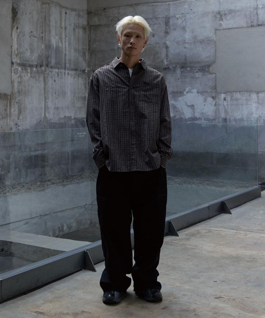 Tonilolenseu Cut-Off Check Shirt Black