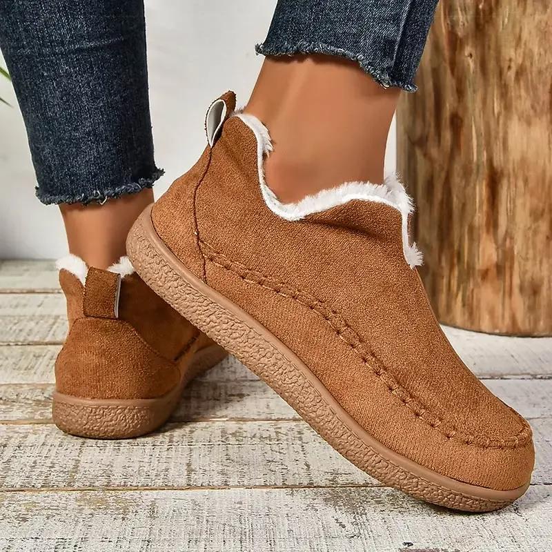 Women's Boots Slip On Winter Boots for Winter Shoes Women Ankle Boots Snow Lightweight Flat Fur Winter Footwear