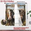 2pcs, 2D FLAT PRINTING Curtains (Without Rod) Curious Cows Holiday Curtains Versatile Durable Polyester Curtains Versatile All