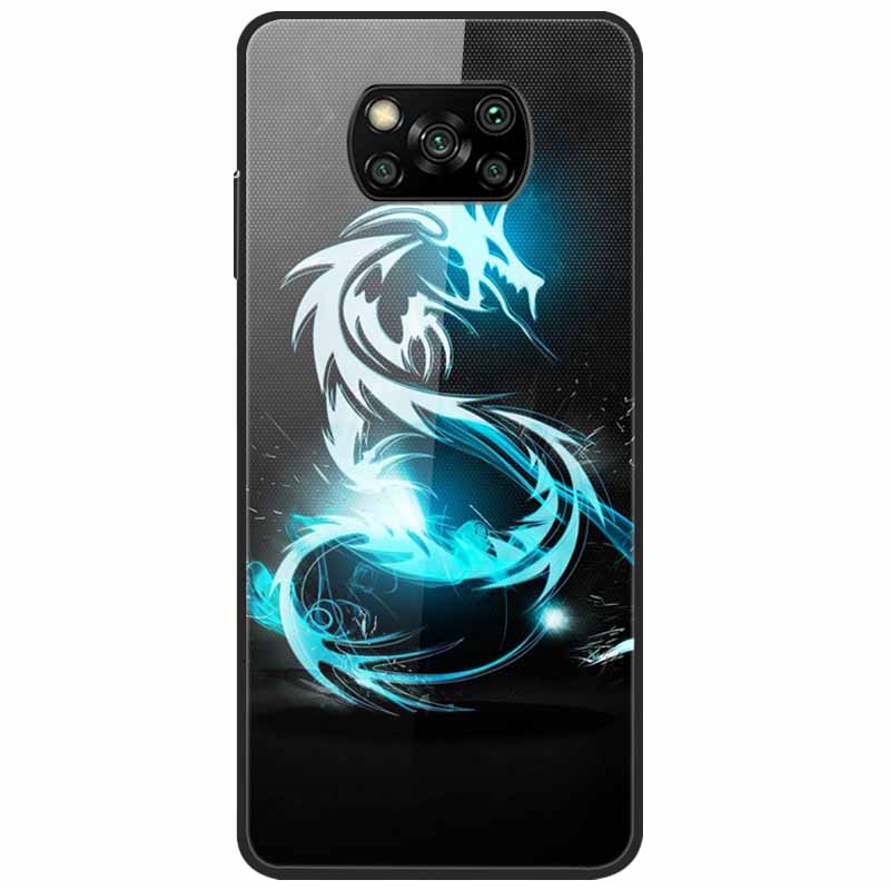Etui na Poco X3 Pro Modne Urocze Szkło Hartowane Luksusowe Pokrowce Coque dla Xiaomi Poco X3 NFC Etui PocoX3 X 3 Zderzak Ochronny