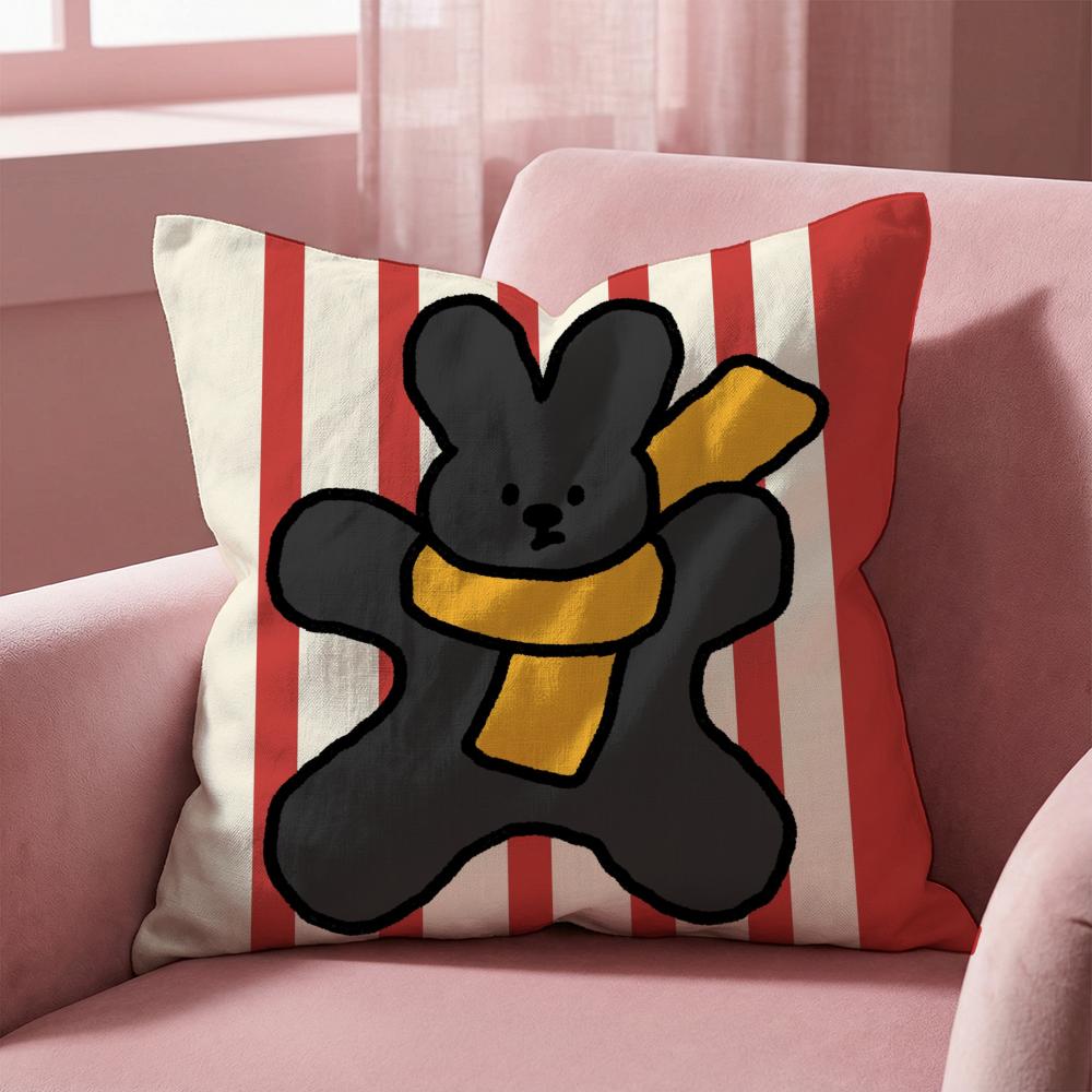 Happy Dog Cushion Cover Multi-Scene Pillow Cover for Home & Car - Reversible, Soft & Durable for Daily Use