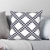 Navy Blue Triangle Lattice Diagonal Square Pillowcase Polyester Linen Velvet Printed Zip Decorative Car Cushion Cover