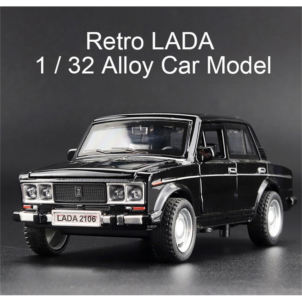 1/32 skala LADA 2106 odlany model samochodu zabawka, wycofać pojazd zabawkowy z dźwiękiem i światłem dla dzieci maluch chłopcy dziewczęta kolekcja prezentów