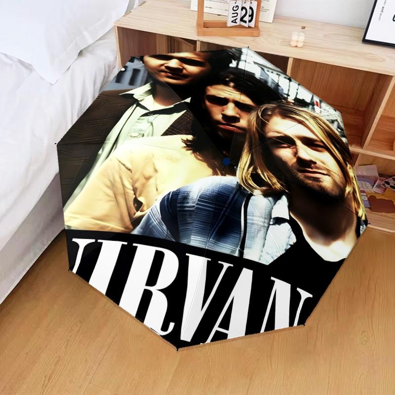 1PC Nirvana Automatic Folding Umbrella 8-Rib Travel Umbrella with Auto Portable Case, Ideal Gift for Birthdays