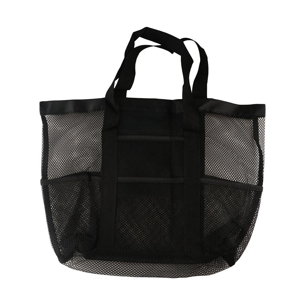 Nylon Hollow Out Handbag Zipper Swimming Tote Bag Soild Color Mesh Beach Bag  Travel