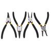 4PCs Circlip Pliers Set Steel Ring Plier Plastic Coated Handle Anti Oxidation Hand Operated Tool(Noir Double Section 7