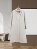 Women's Wool A-line Coat with Stand-up Collar and Irregular Placket