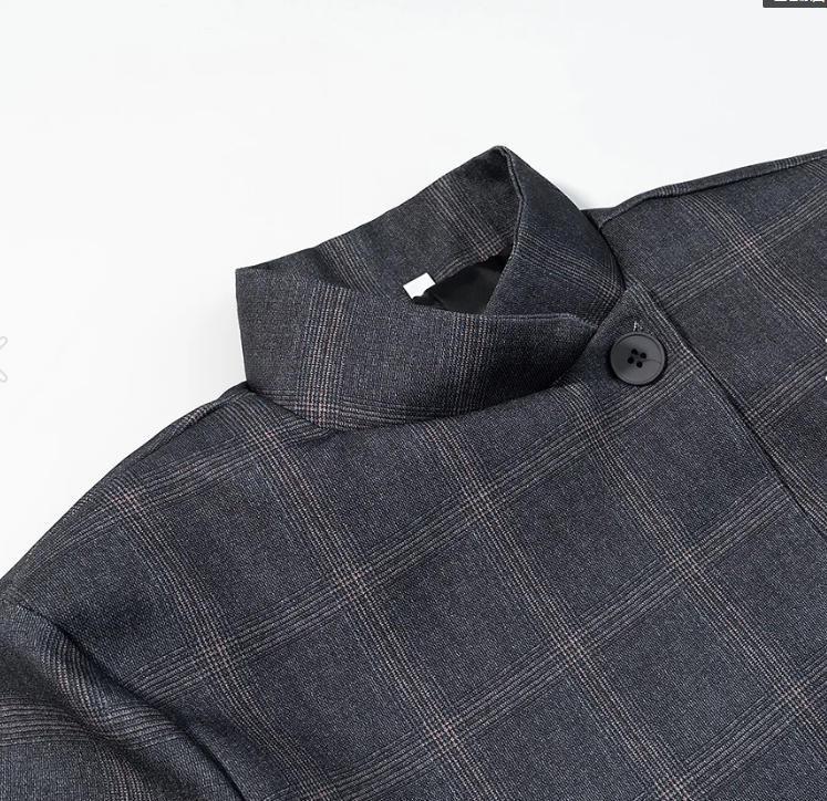 European & American Women's Fashion Plaid Suit Jacket