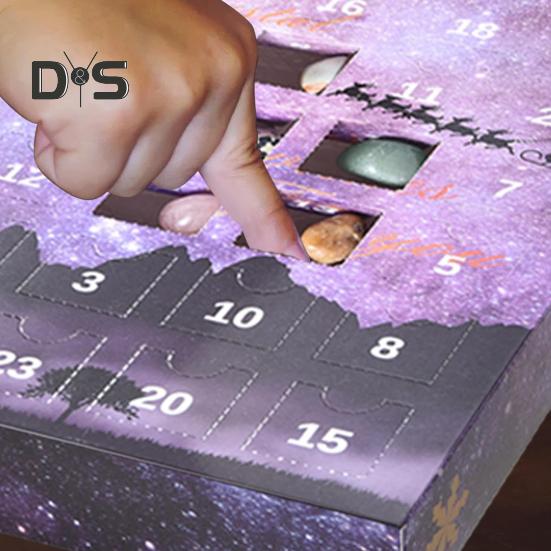 Edelstein-Weihnachts-Adventskalender, 24 Tage, Weihnachtsstein-Countdown-Kalender, Weihnachts-Countdown, Steinsammlung, Geschenk für Kinder, Teenager, Erwachsene