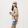 (WMNS) New Balance Alphabet Printing Sports Pullover Round Neck Khaki Hoodie Women's AWT21305-MS