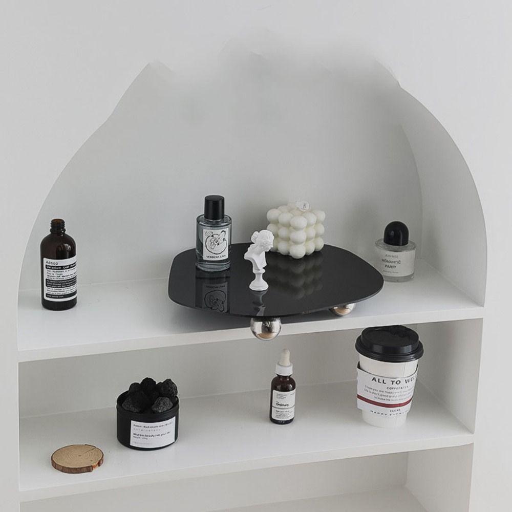 Multi-Use Luxury Acrylic Organizer Tray High-end Beautifully Irregular Shape Acrylic Tray Exquisite Dresser Shelf Home Decor серебряный