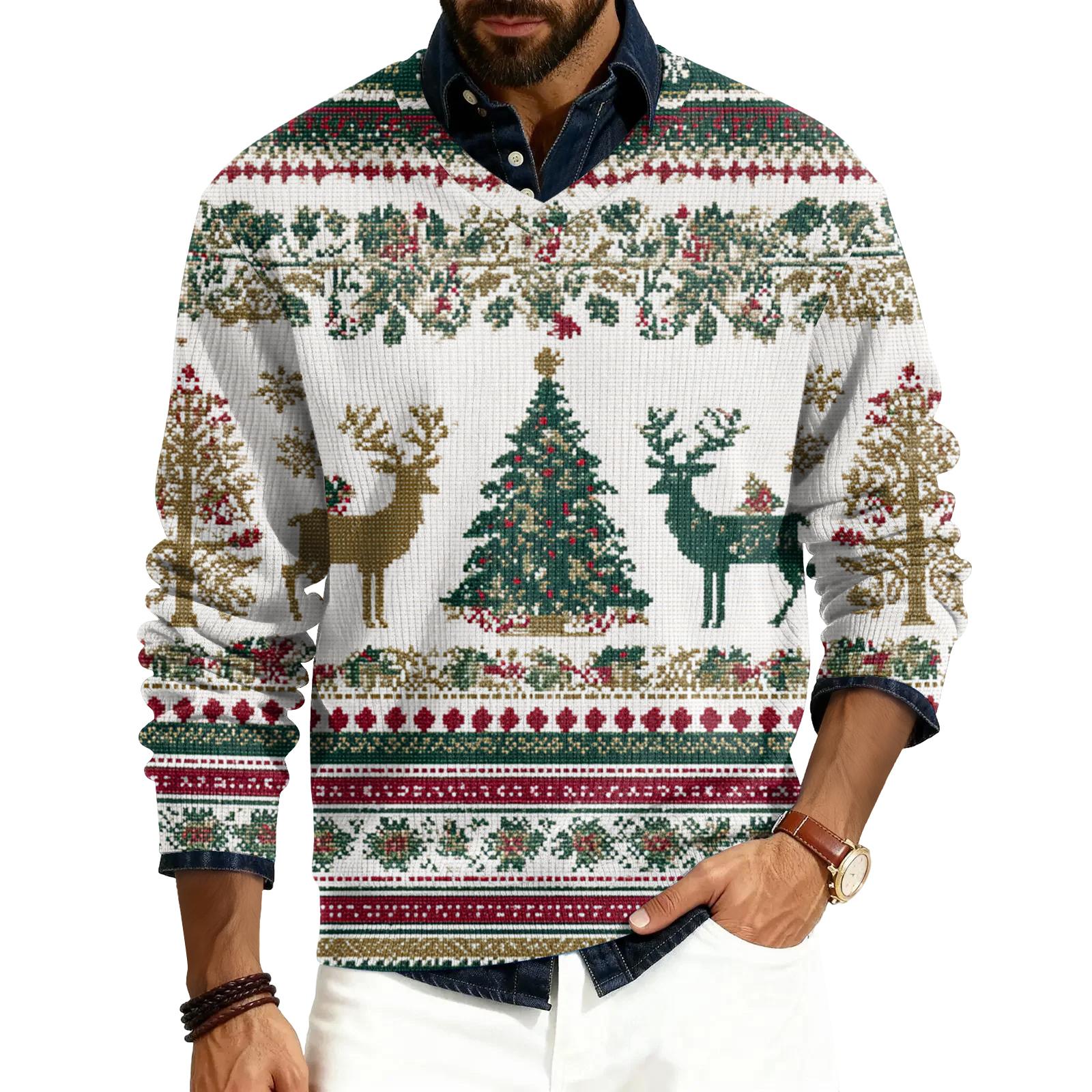 

Мужской пуловер с V-образным вырезом, длинными рукавами и рубчатой вязкой XL белый