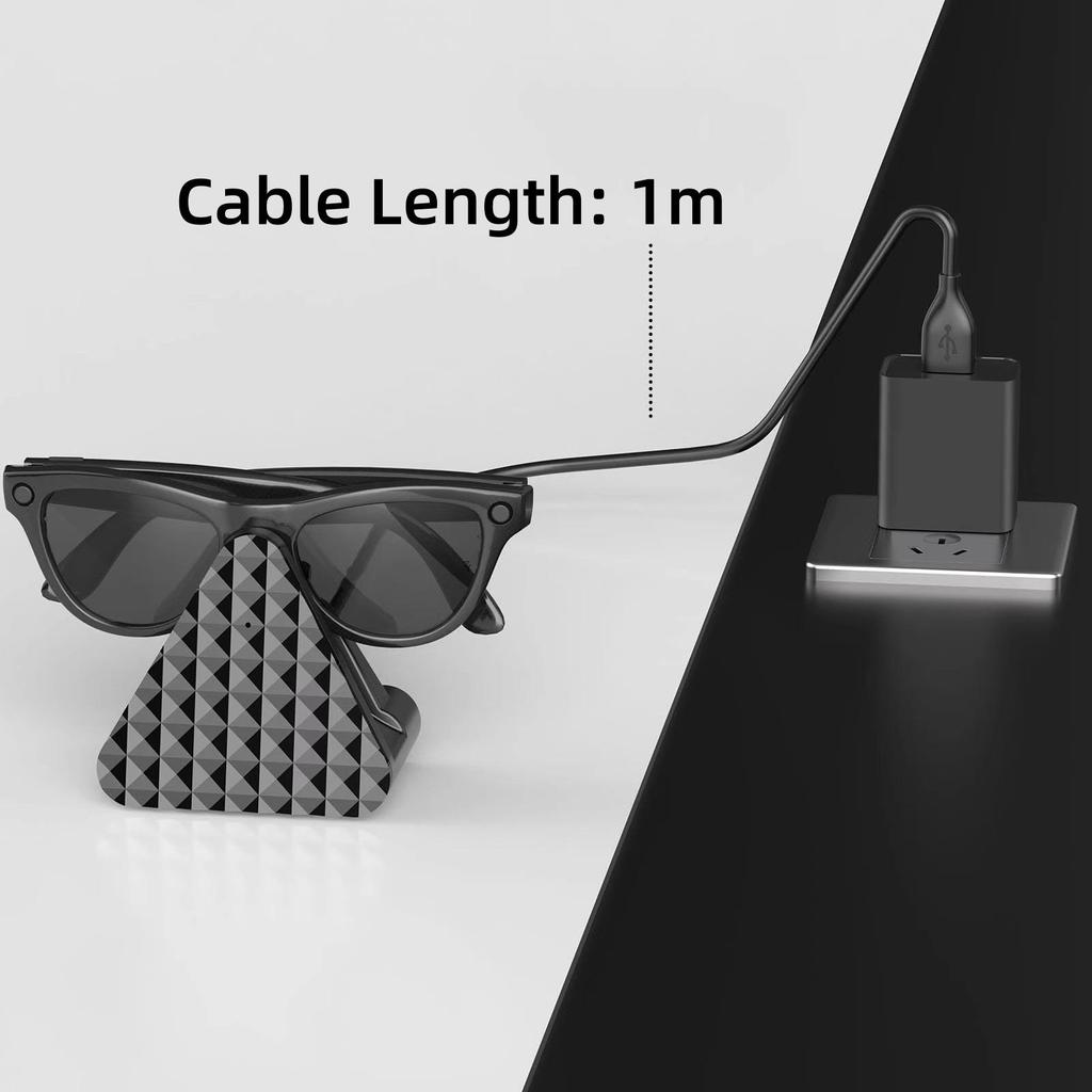 Pro chytré brýle Meta Wayfarer Nabíjecí dok s LED indikátorem Vícenásobná ochrana Přenosná cestovní nabíjecí stanice Adaptér typu C