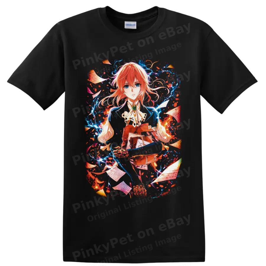 Violet Evergarden Anime T Shirt w/ Floating Letters Fantasy Artwork Graphic Tee