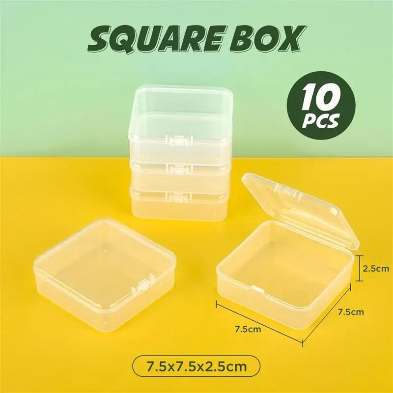 4-28Pcs Plastic Storage Box Transparent Jewelry Storage Box Container Portable Earring Ring Earplugs Packaging Storage Case