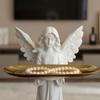 Angel Statue with Tray Angelic Figure Sculpture Decorative Decor for Vanity, Dresser,
