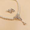 Versatile Alloy Pearl Bridal Necklace & Earrings Set for Women N6364