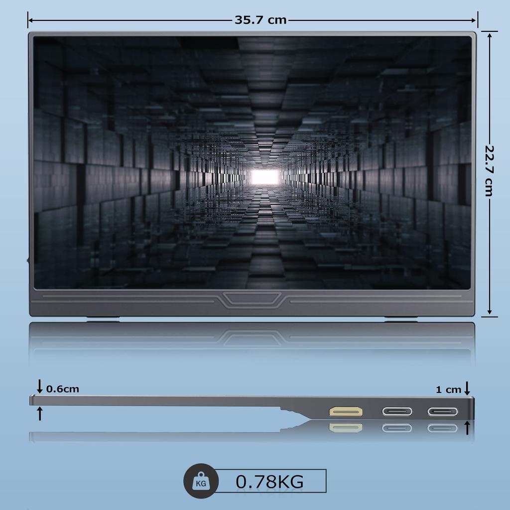 [2026 New Model] 15.6-inch Portable Gaming Monitor for Switch, 1920x1080P FHD, Portable, 400Nits Brightness, Matte IPS Panel, 100% Wide Color Gamut, H