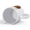 11oz White Coffee Cup with Printed Sides, Comfortable Grip and Durable Glossy Body for Hot Drink Lovers and Daily Use