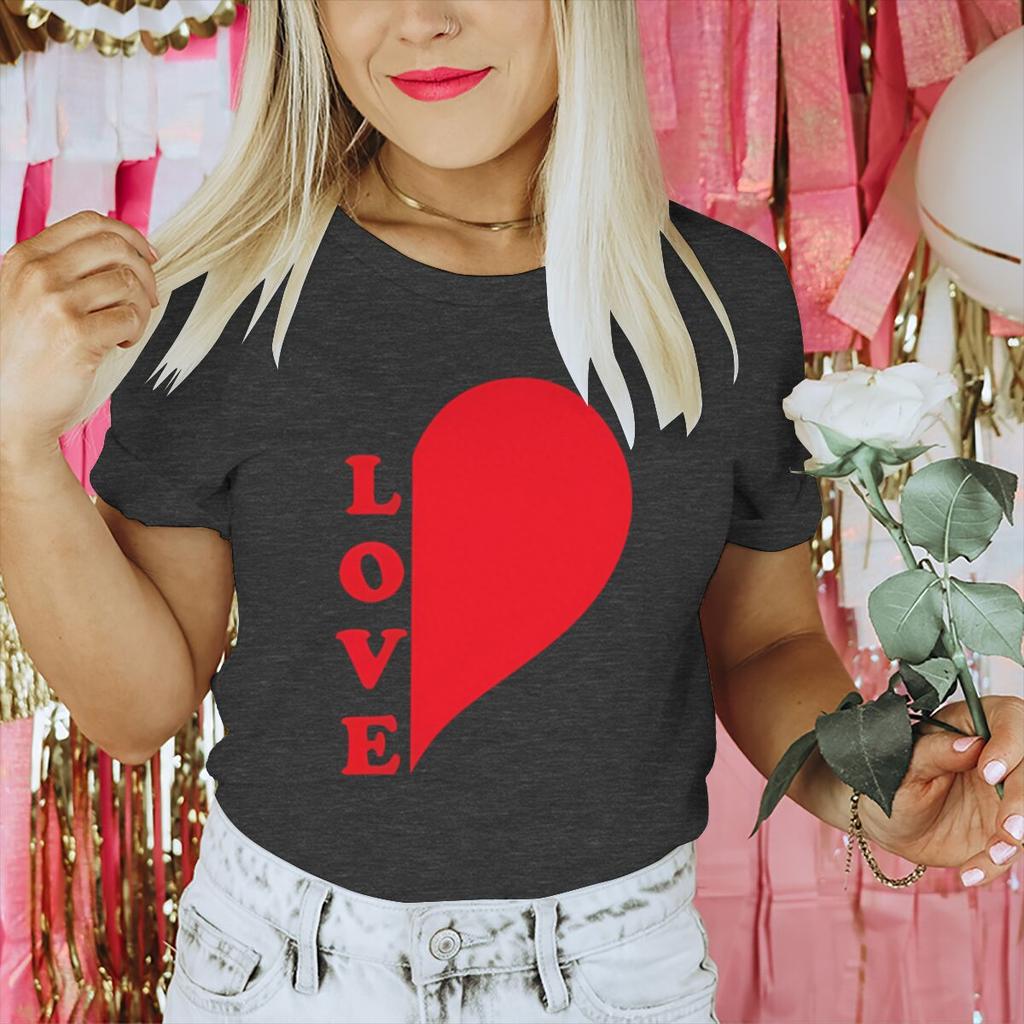 Red Heart Print Couples Graphics Matching Tshirt LOVE Fashion Vintage Women Men Casual Valentines Day Gifts Lovers Tee Shirt