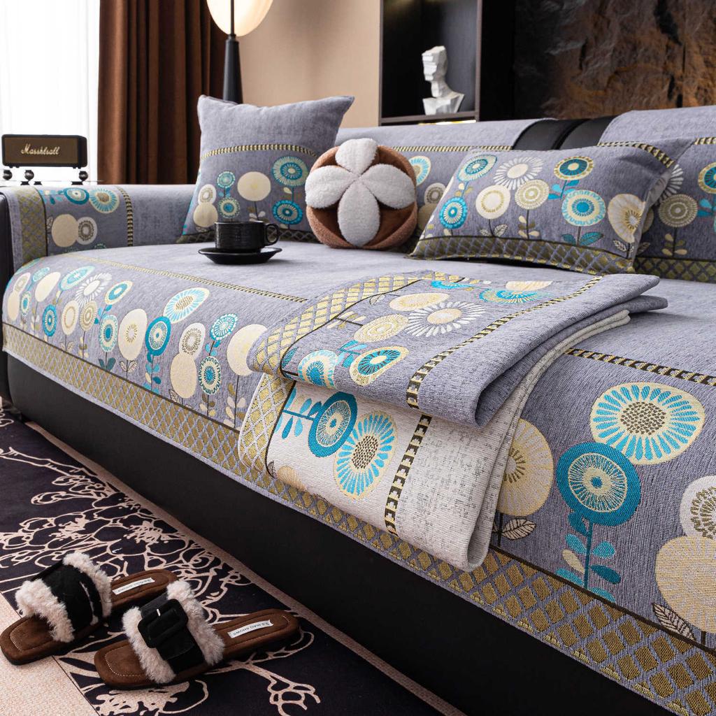 Light luxury high-end chenille sofa cushion universal in all seasons 2025 new seat cushion leather sofa cover cloth seat cushion