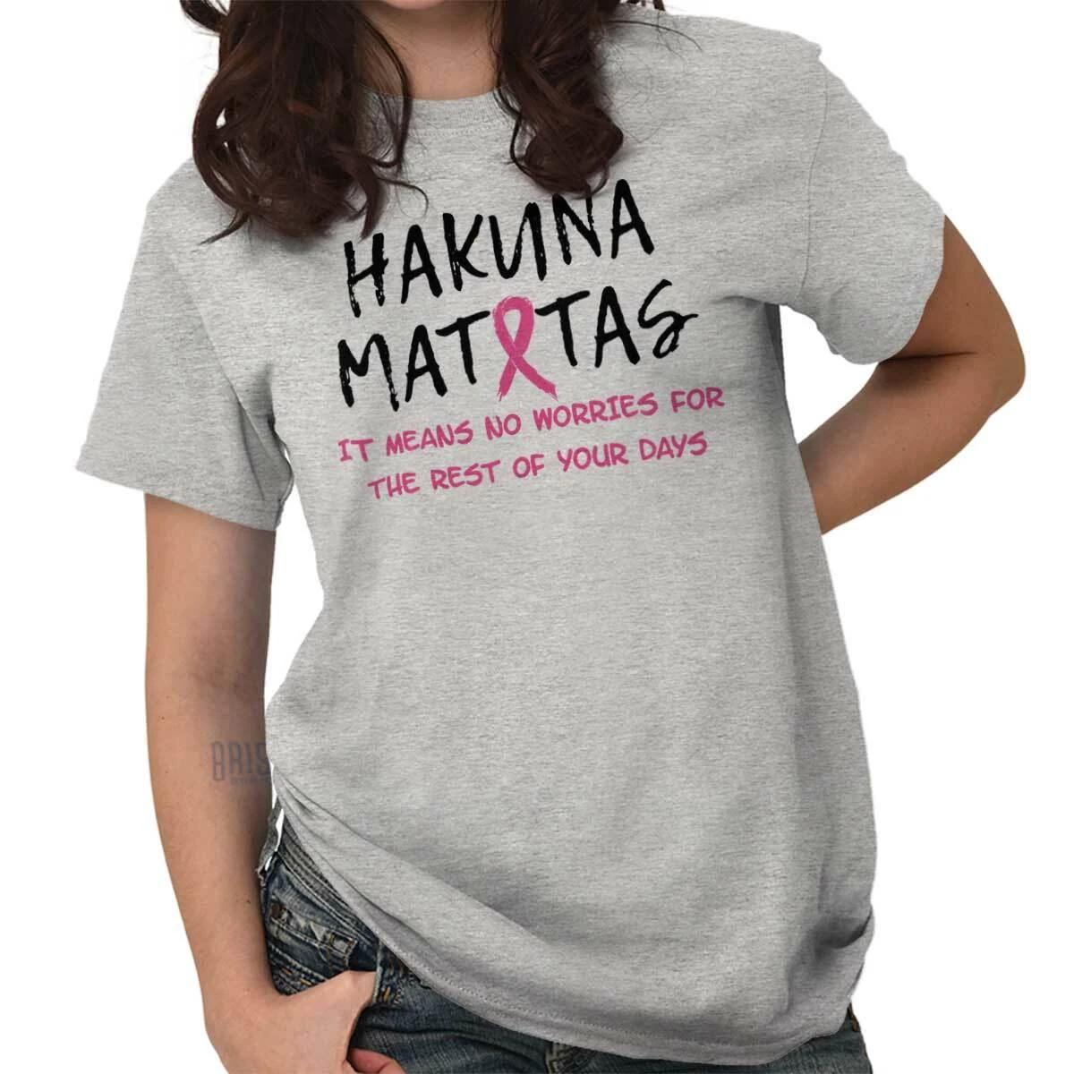 No Worries Tatas Breast Cancer Awareness Womens Graphic Crewneck T Shirt Tee XS