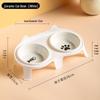 Ceramic Double Cat Bowl with Elevated Slanted Design for Cervical Protection - Ideal for Food and Water