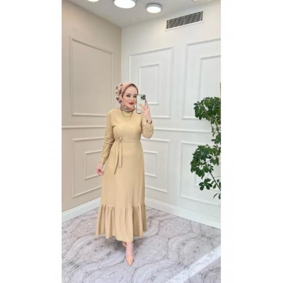 Rochie hijab cu curea detaliată cu fustă de damă