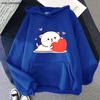 Kawaii Peach Cat Hoodies Cartoon Cute Printed Sweatshirt Women Tops Ropa Aesthetic Clothes Women Female Korean Hoody