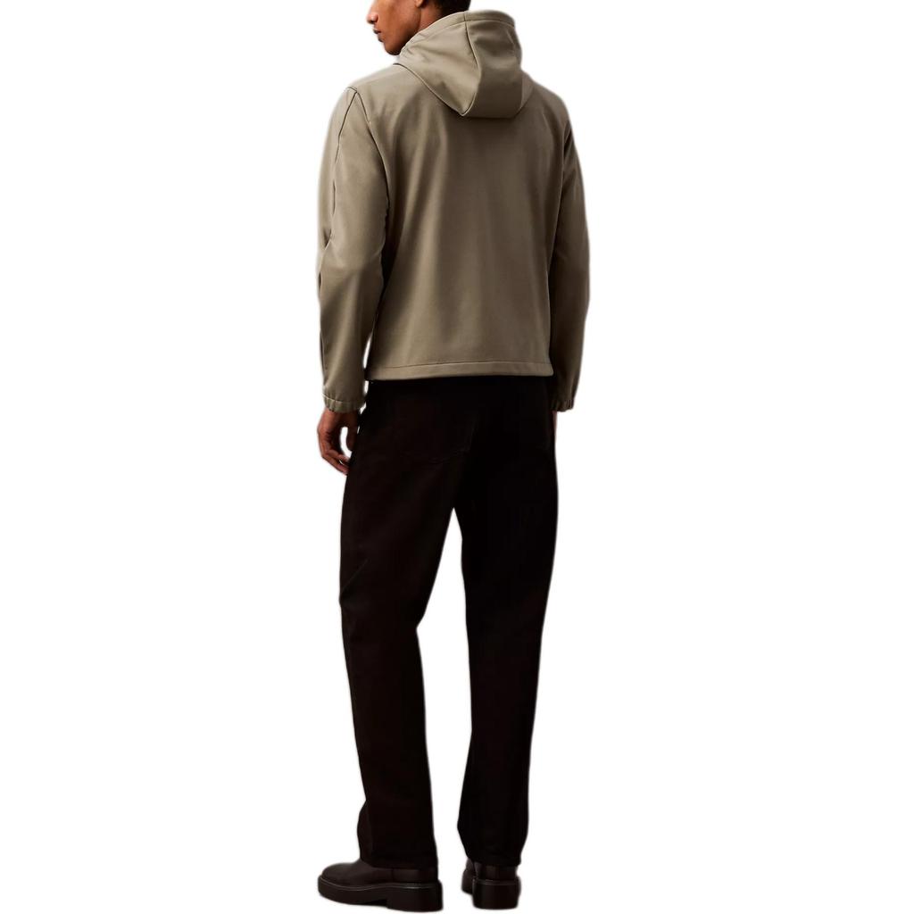 Calvin Klein Solid Color Hooded Warm Softshell Long Sleeve Jacket Men Jacket Dark-Olive 40EM552-251