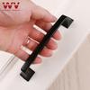 WV Square Matte Black American-style Kitchen Cabinet Handle 128mm Drawer Black Cabinet Wardrobe 7-Character Solid Pulls 287