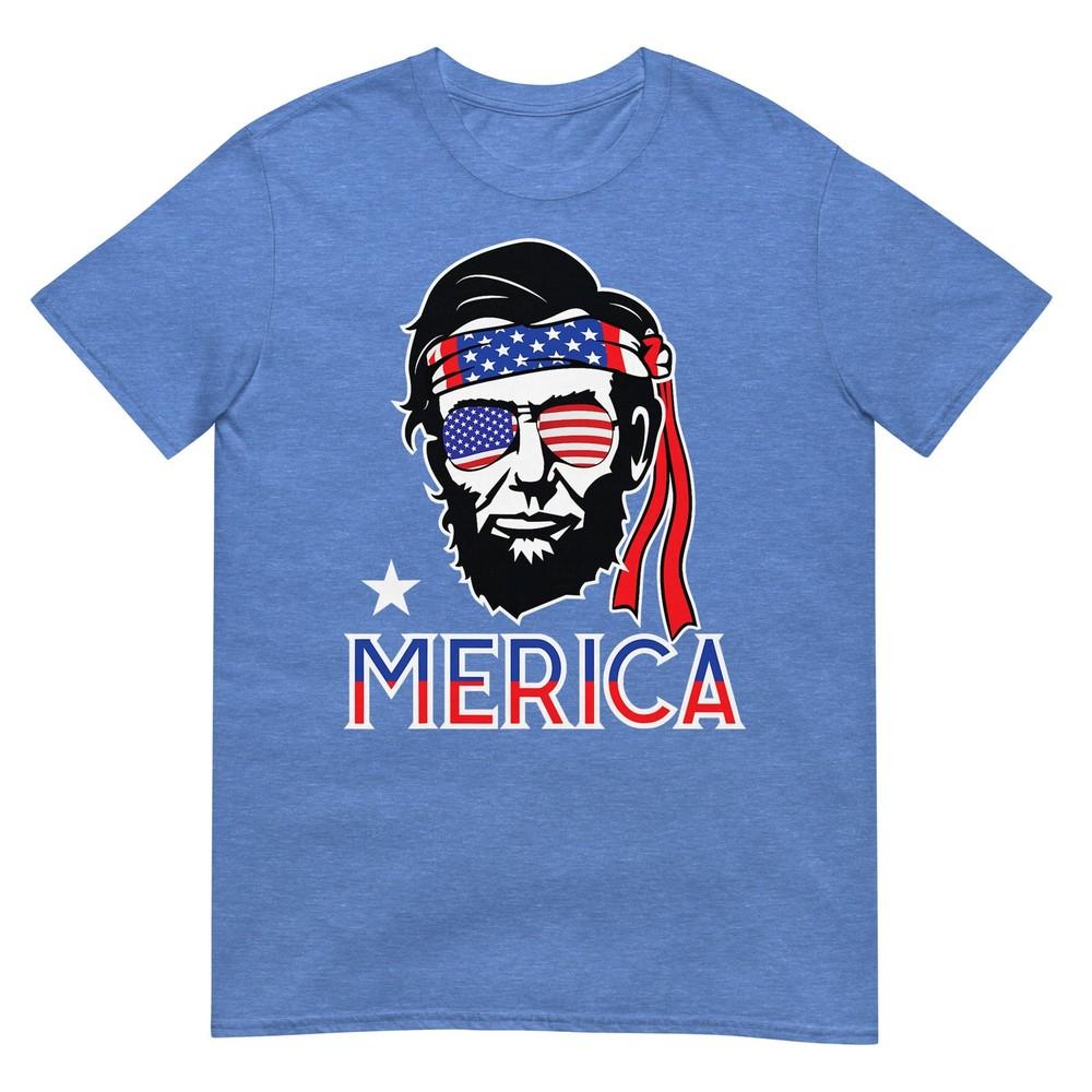 Abraham Lincoln 4th Of July Merica Unisex Unisex American Flag Tshirt