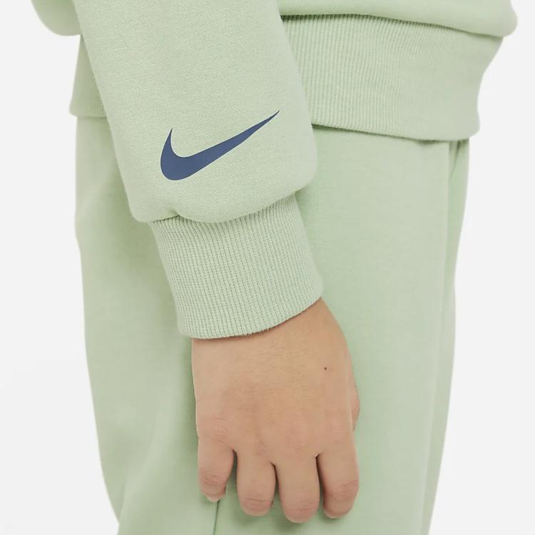 Nike Cozy Letter Round Neck Top And Cuffed Long Pants Casual Sports Set Kids sets Honeydew FZ9923-343